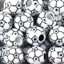 Soccer Ball Beads Sports Beads 12mm Beads Soccer Ball 
