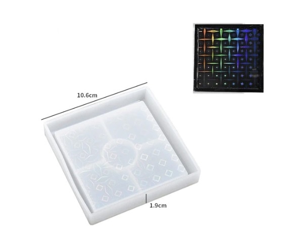 Holographic Silicone Coaster Mold - Square shape