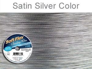 Soft Flex Beading Wire, .019, Medium, Satin Silver, 30 Ft. Spool 