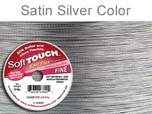 Soft Flex Satin Silver FINE Beading Wire