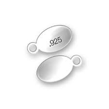 large 925 stamp pretty sterling silver 6mm oval quality tags Pack of 6