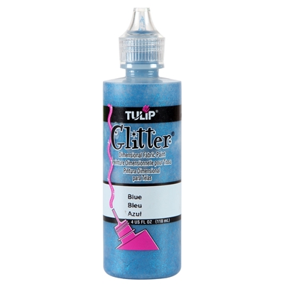 Tulip Fabric Dimensional Paint, Glitter Blue 4 fl oz